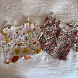 Magnetic Me White Floral Baby Cardigan with Pink Yellow and Green Accents